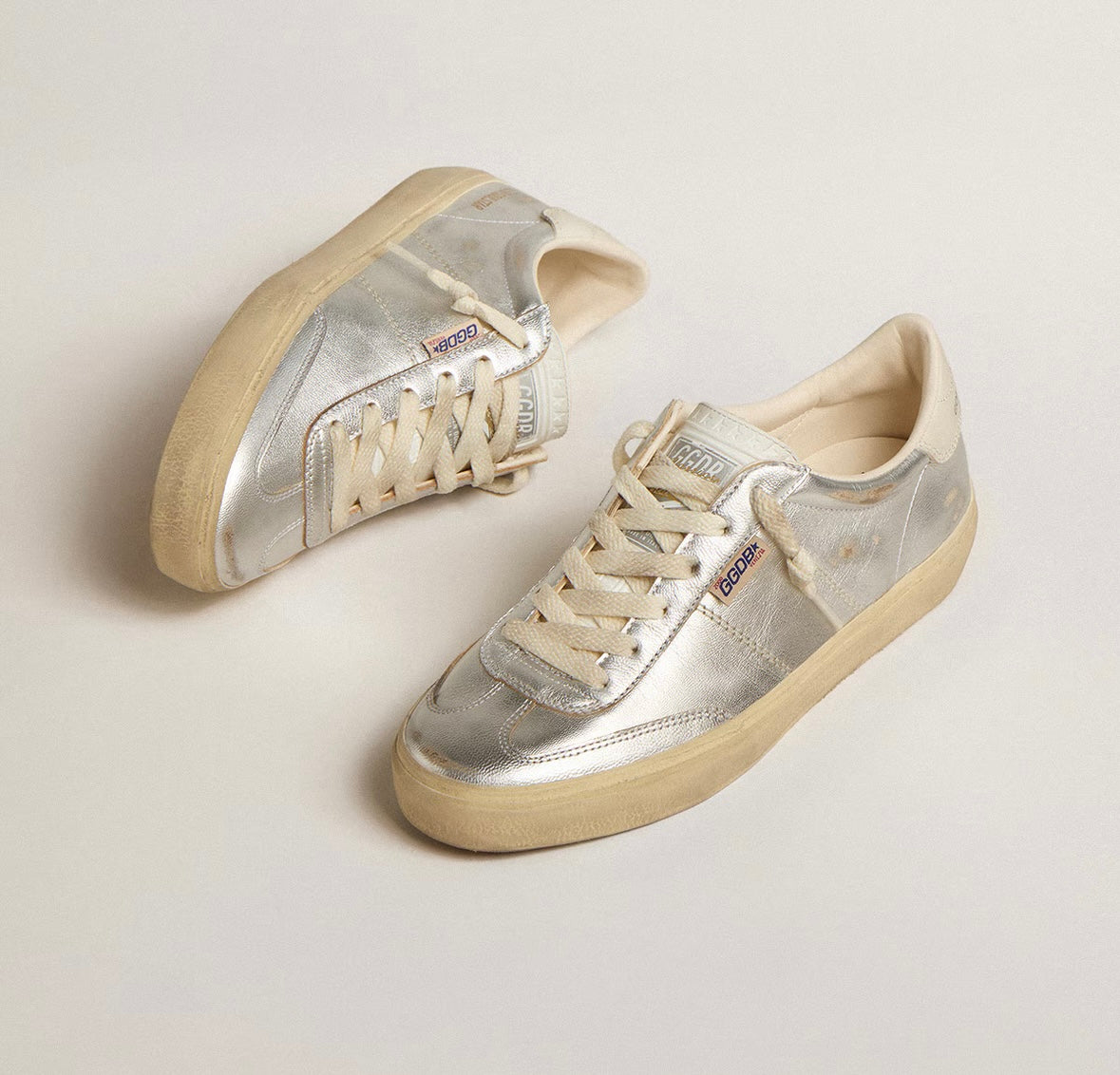 Golden Goose Leather Soul Star Metallic Silver Sneakers - Size 41 (Brand New)