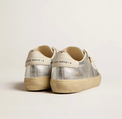 Golden Goose Leather Soul Star Metallic Silver Sneakers - Size 41 (Brand New)