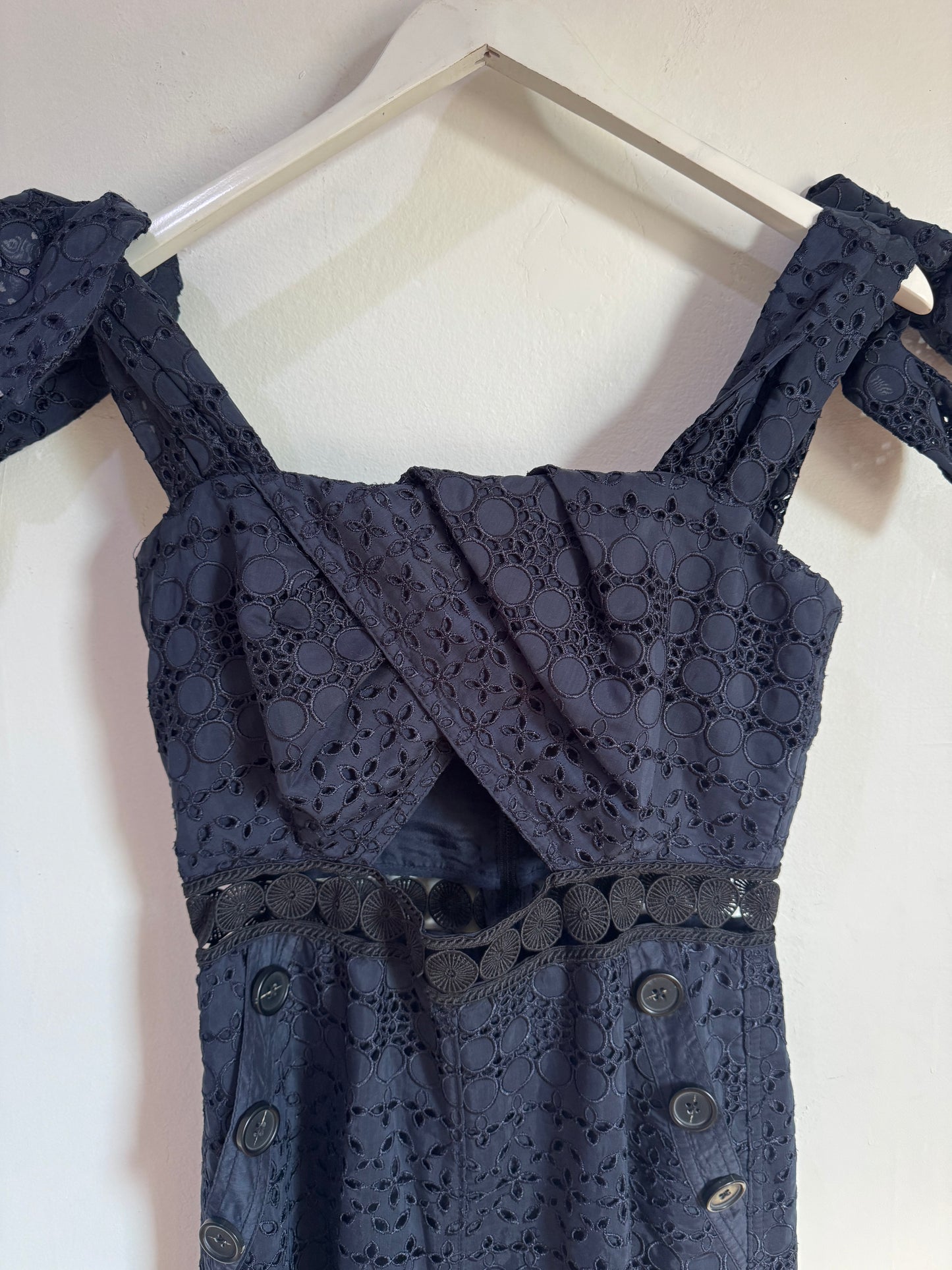 Self Portrait Navy Sleeveless Jumpsuit - Size 10