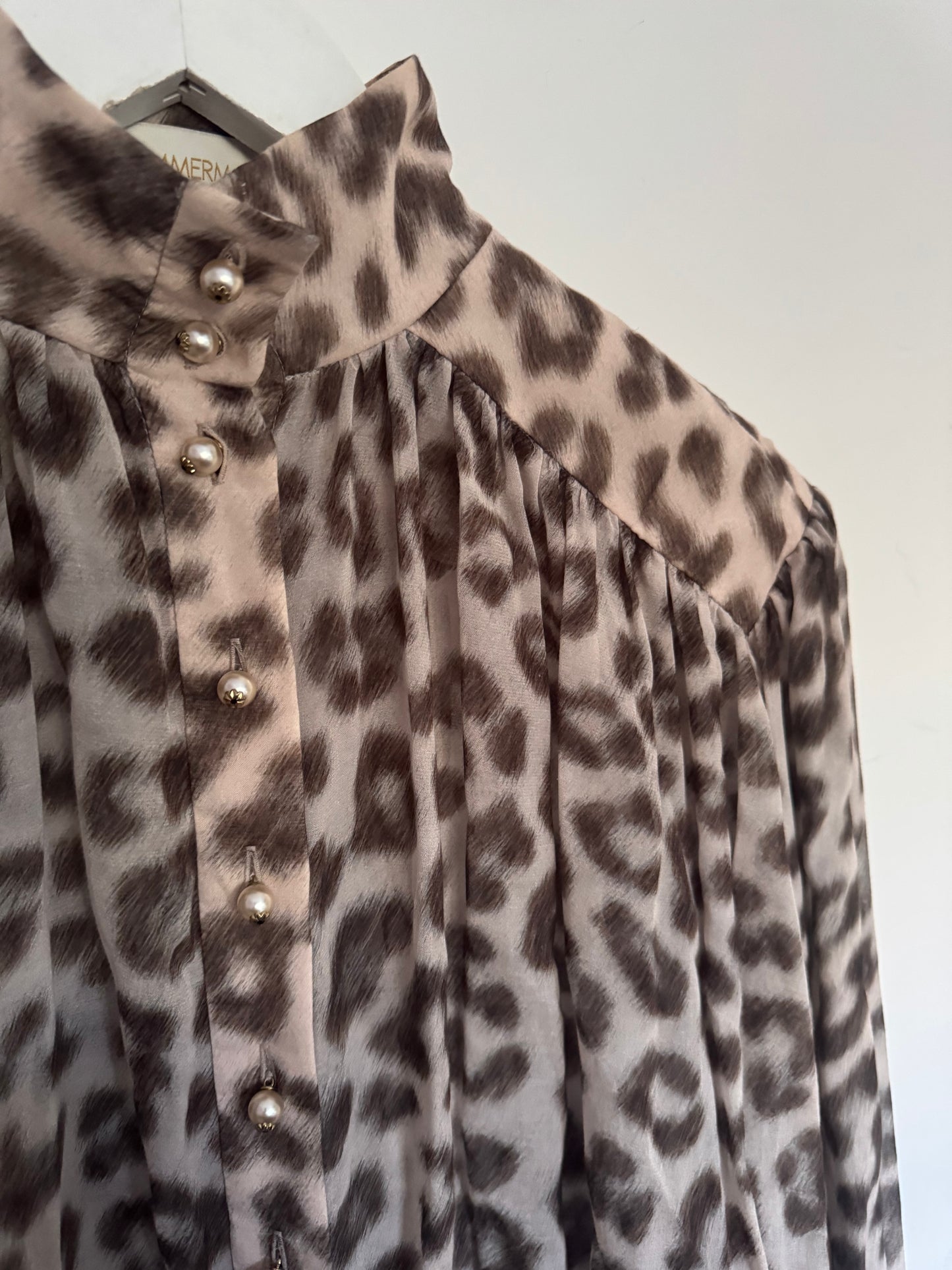 Zimmermann Leopard Dancer Lantern Blouse - Size 1