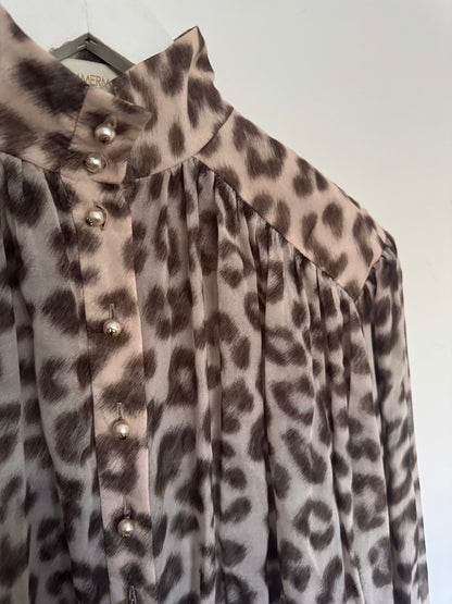 Zimmermann Leopard Dancer Lantern Blouse - Size 1