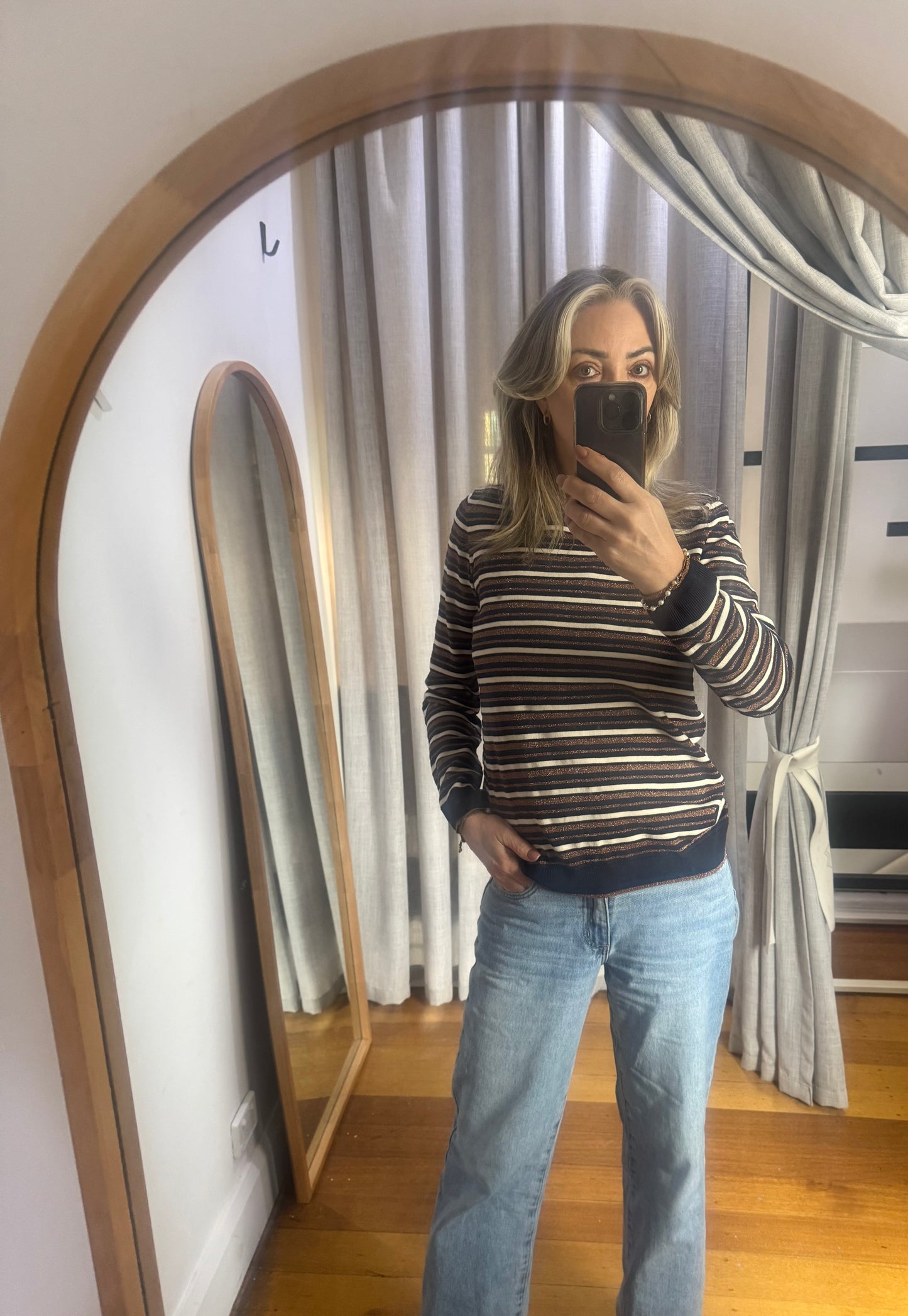 Scotch & Soda Navy & Gold KKnit Sweater - Size L