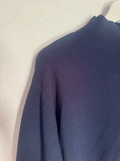 Camilla and Marc Navy Turtle Neck Crepe Knit Sweater - Size S