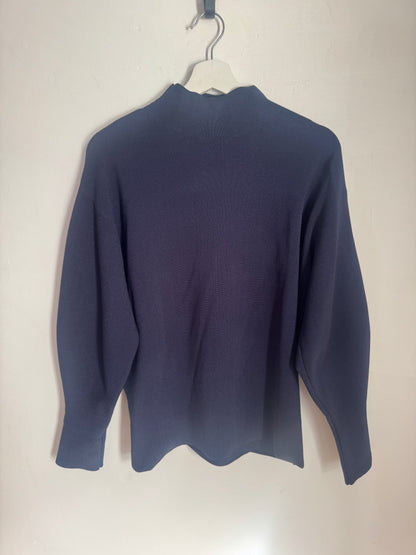 Camilla and Marc Navy Turtle Neck Crepe Knit Sweater - Size S
