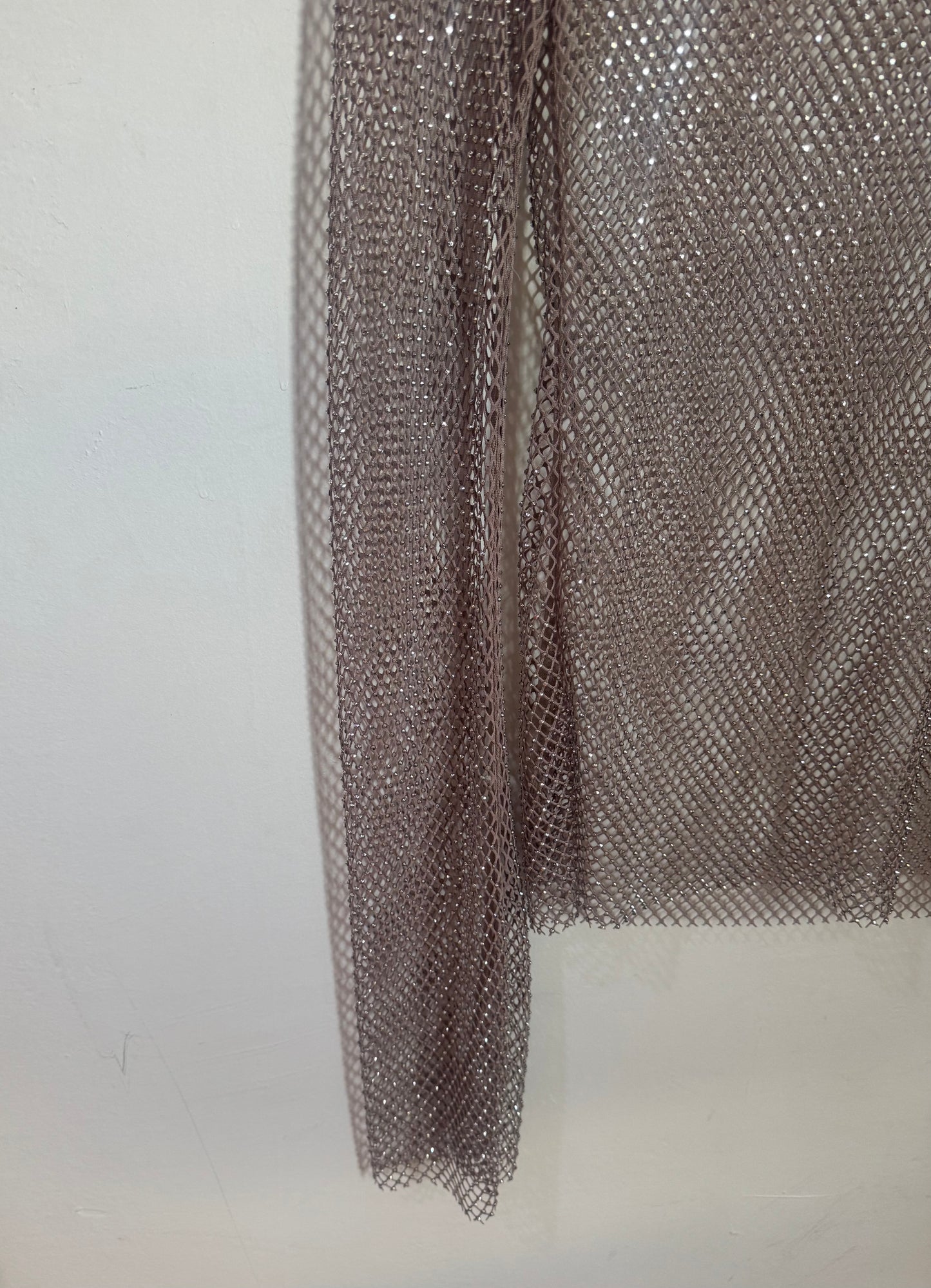 Henne Mesh Net Top with Silver Beading - Size S/M