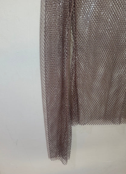 Henne Mesh Net Top with Silver Beading - Size S/M