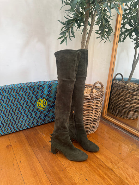 Tory Burch Laila Stretch Suede Over Knee Boots - Size 6.5 (Brand New in Box)