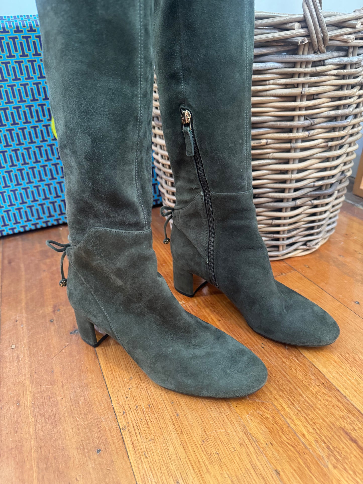 Tory Burch Laila Stretch Suede Over Knee Boots - Size 6.5 (Brand New in Box)