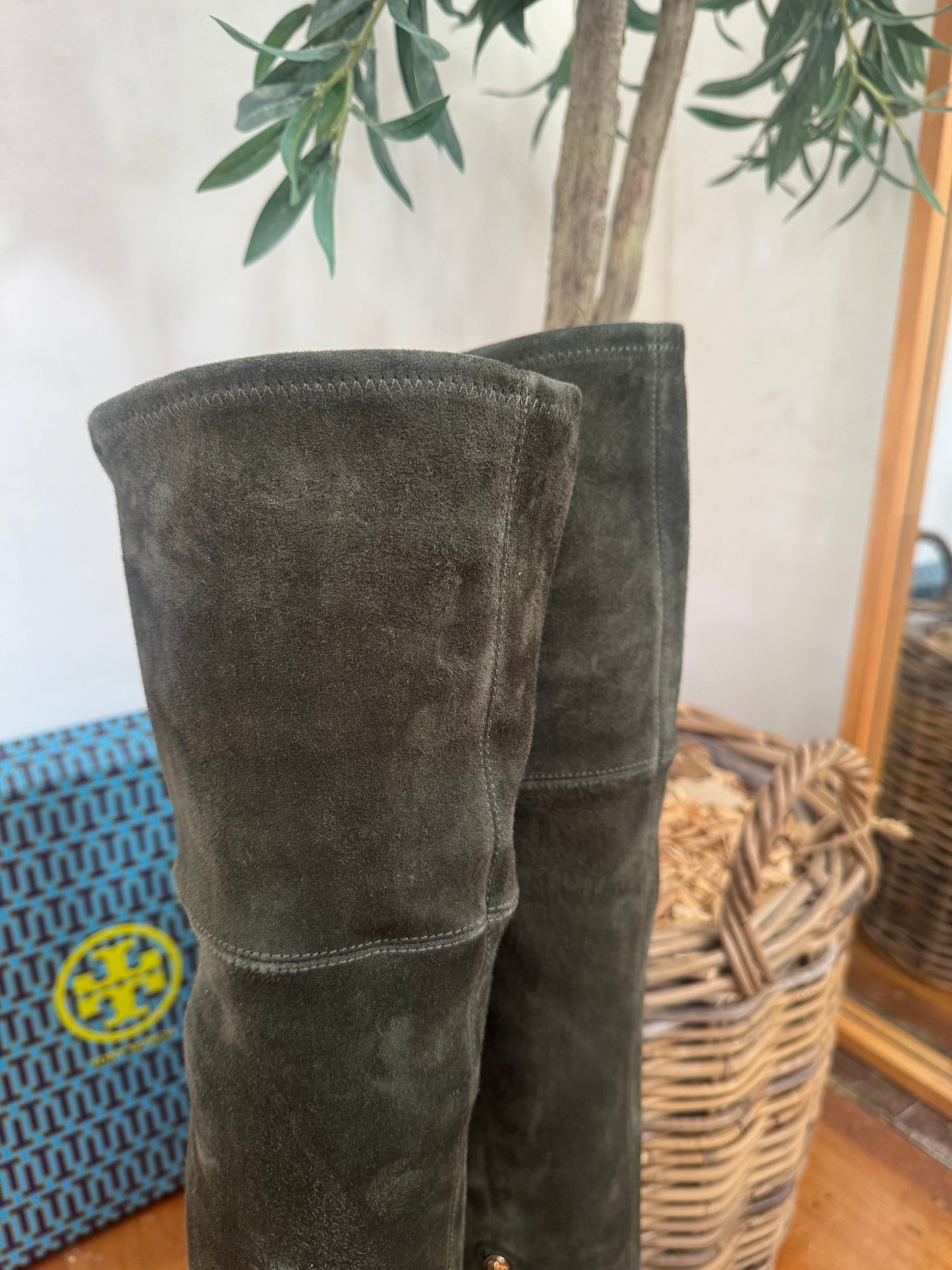 Tory Burch Laila Stretch Suede Over Knee Boots - Size 6.5 (Brand New in Box)