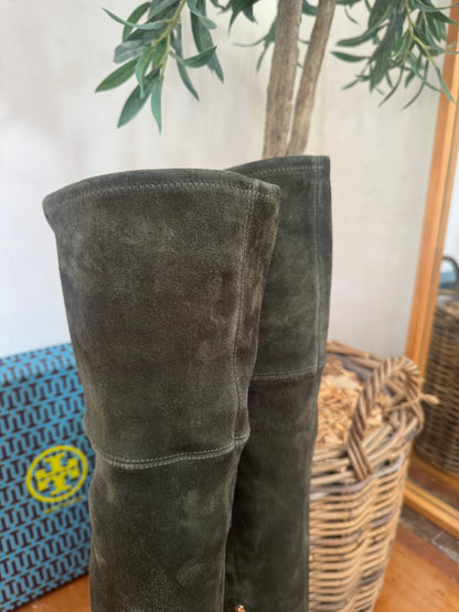 Tory Burch Laila Stretch Suede Over Knee Boots - Size 6.5 (Brand New in Box)