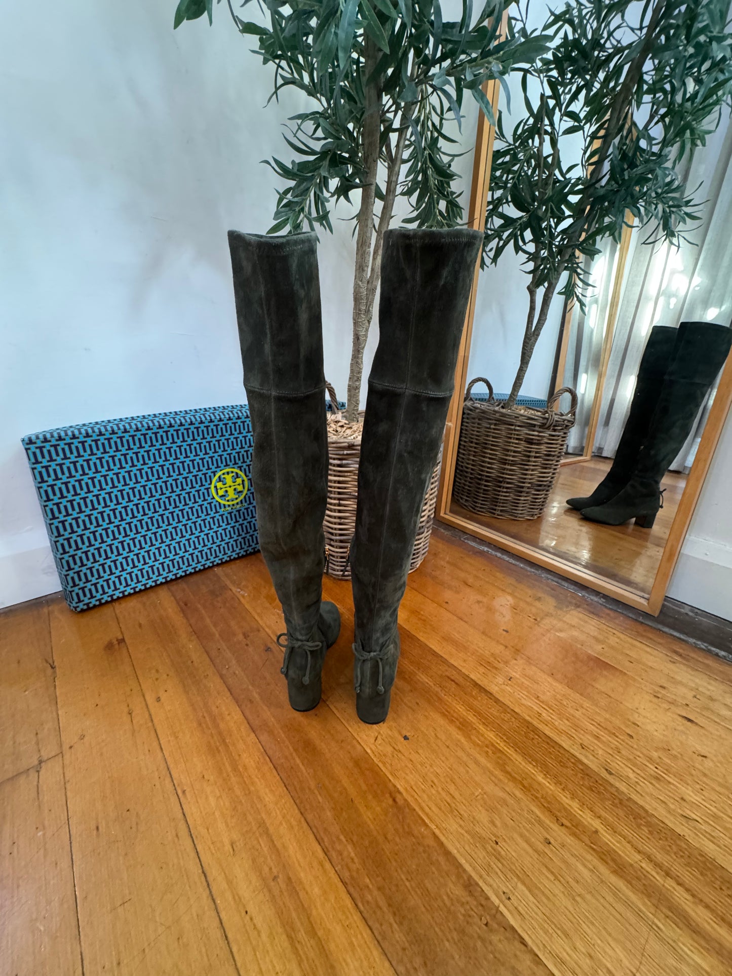 Tory Burch Laila Stretch Suede Over Knee Boots - Size 6.5 (Brand New in Box)