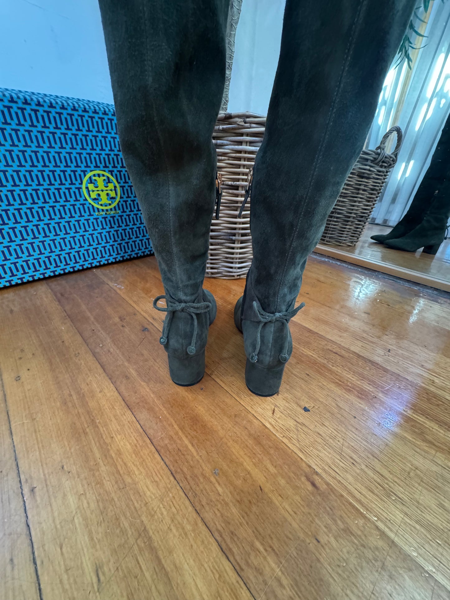 Tory Burch Laila Stretch Suede Over Knee Boots - Size 6.5 (Brand New in Box)