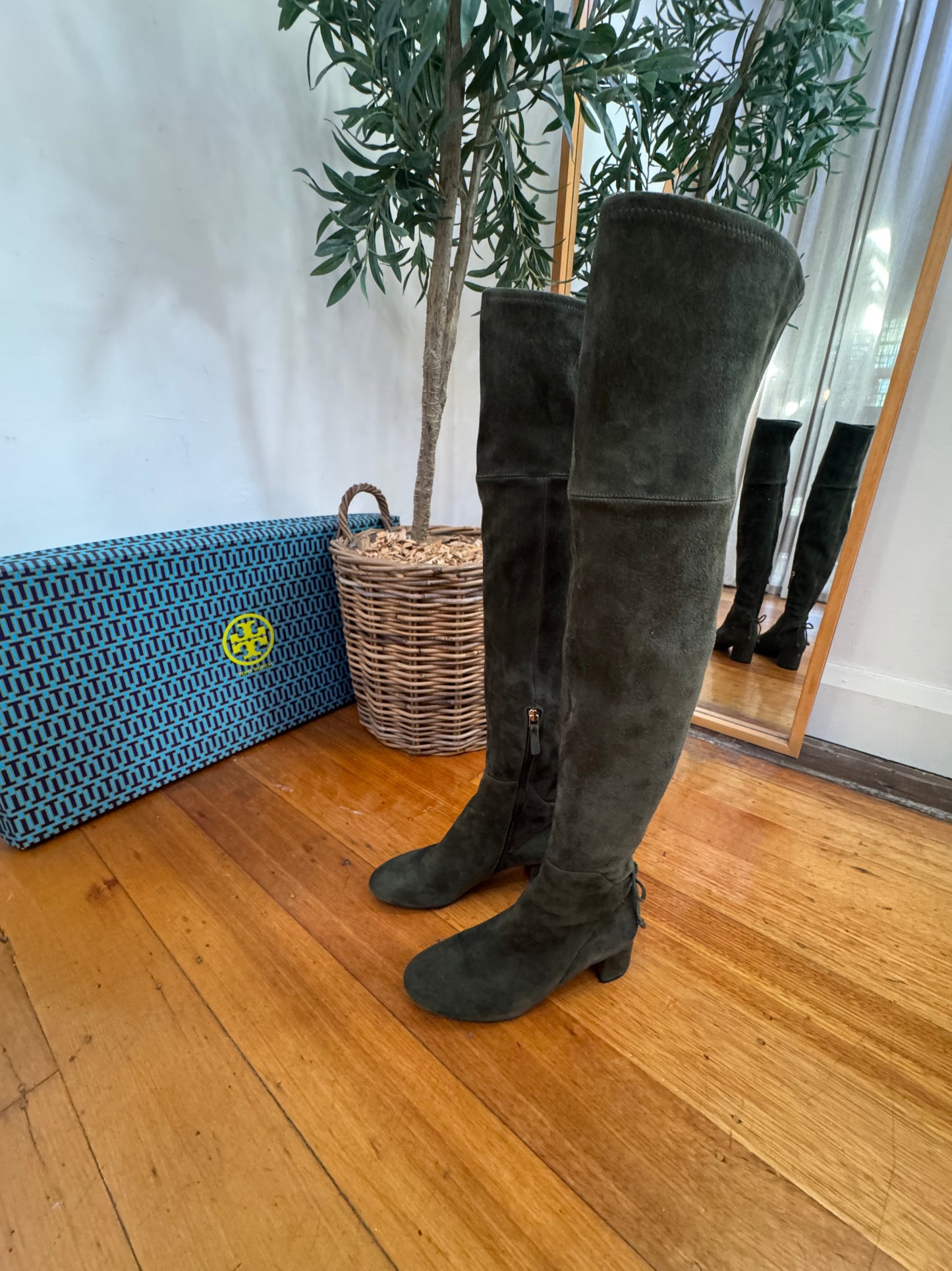 Tory Burch Laila Stretch Suede Over Knee Boots - Size 6.5 (Brand New in Box)
