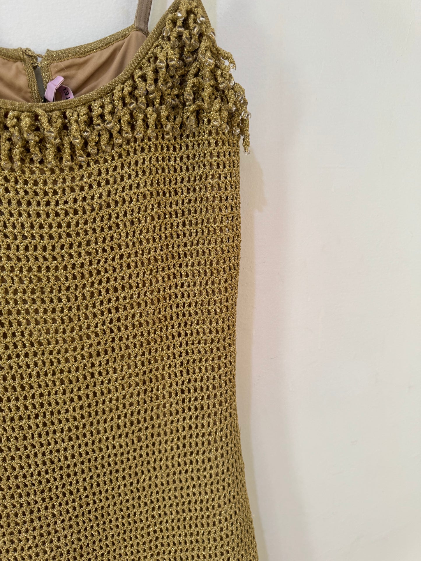 Hansen & Gretel Wynnie Golden Crochet Mini Dress - Size M (Brand New)