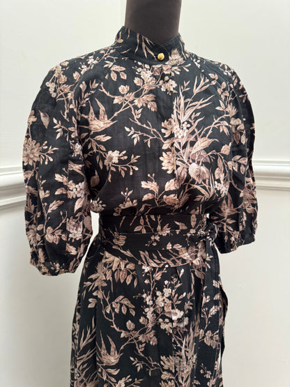 Zimmermann Mockingbird Linen Belted Midi Dress - Size 1