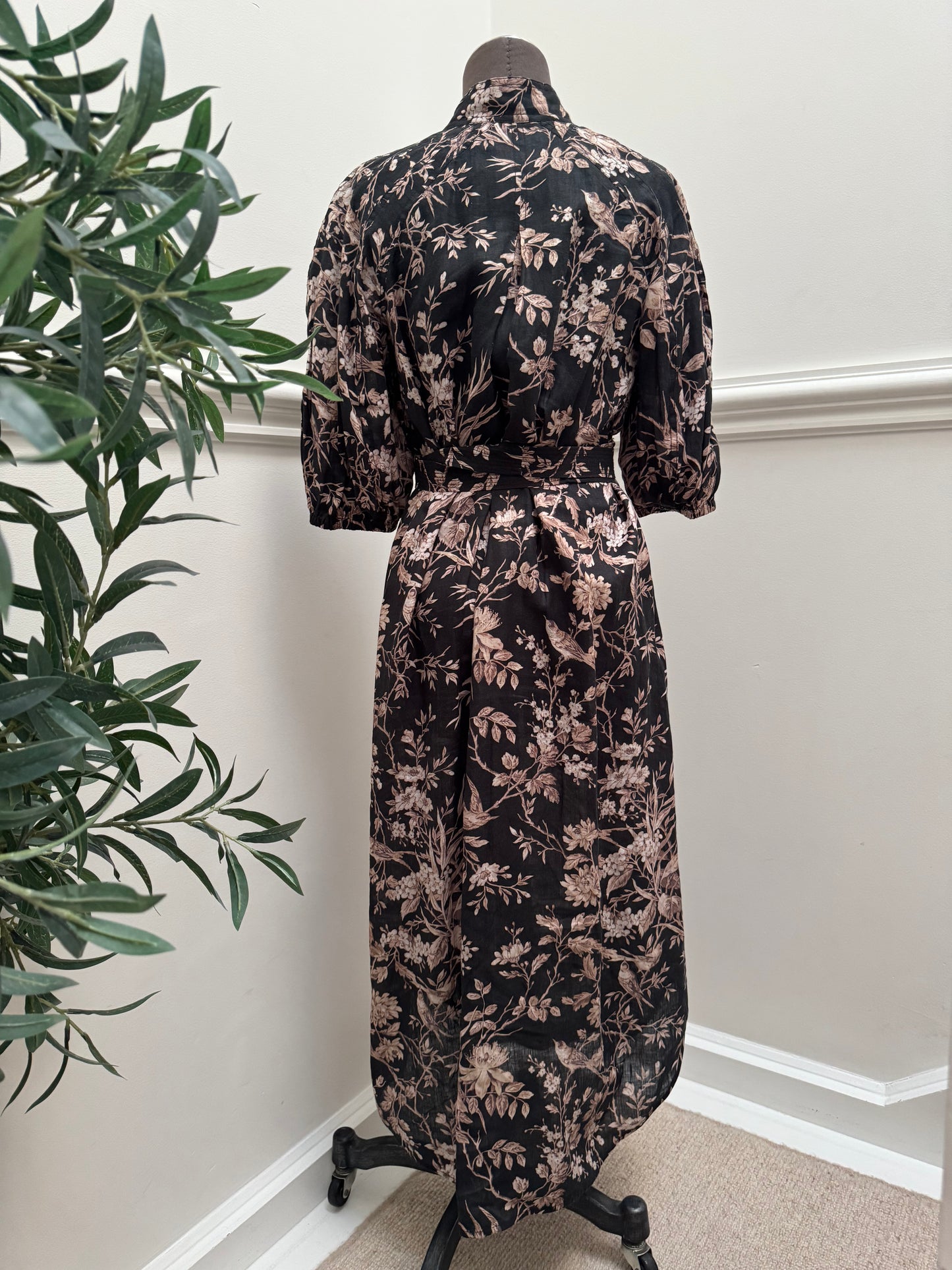 Zimmermann Mockingbird Linen Belted Midi Dress - Size 1