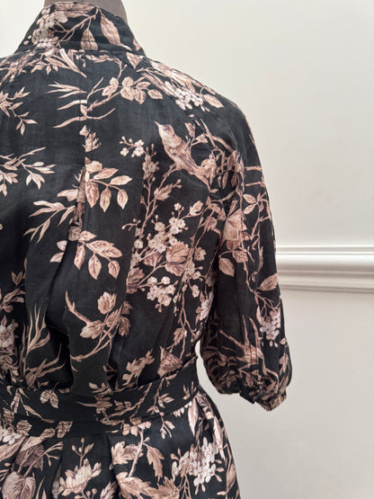 Zimmermann Mockingbird Linen Belted Midi Dress - Size 1
