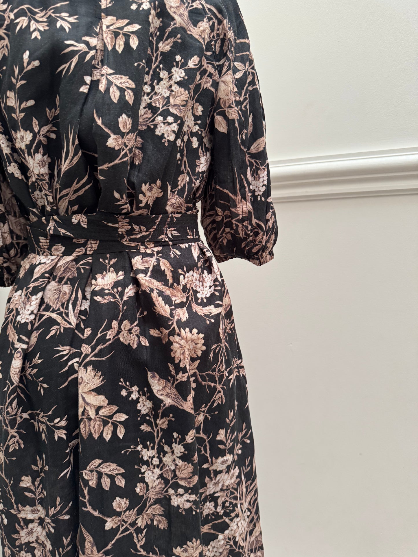Zimmermann Mockingbird Linen Belted Midi Dress - Size 1