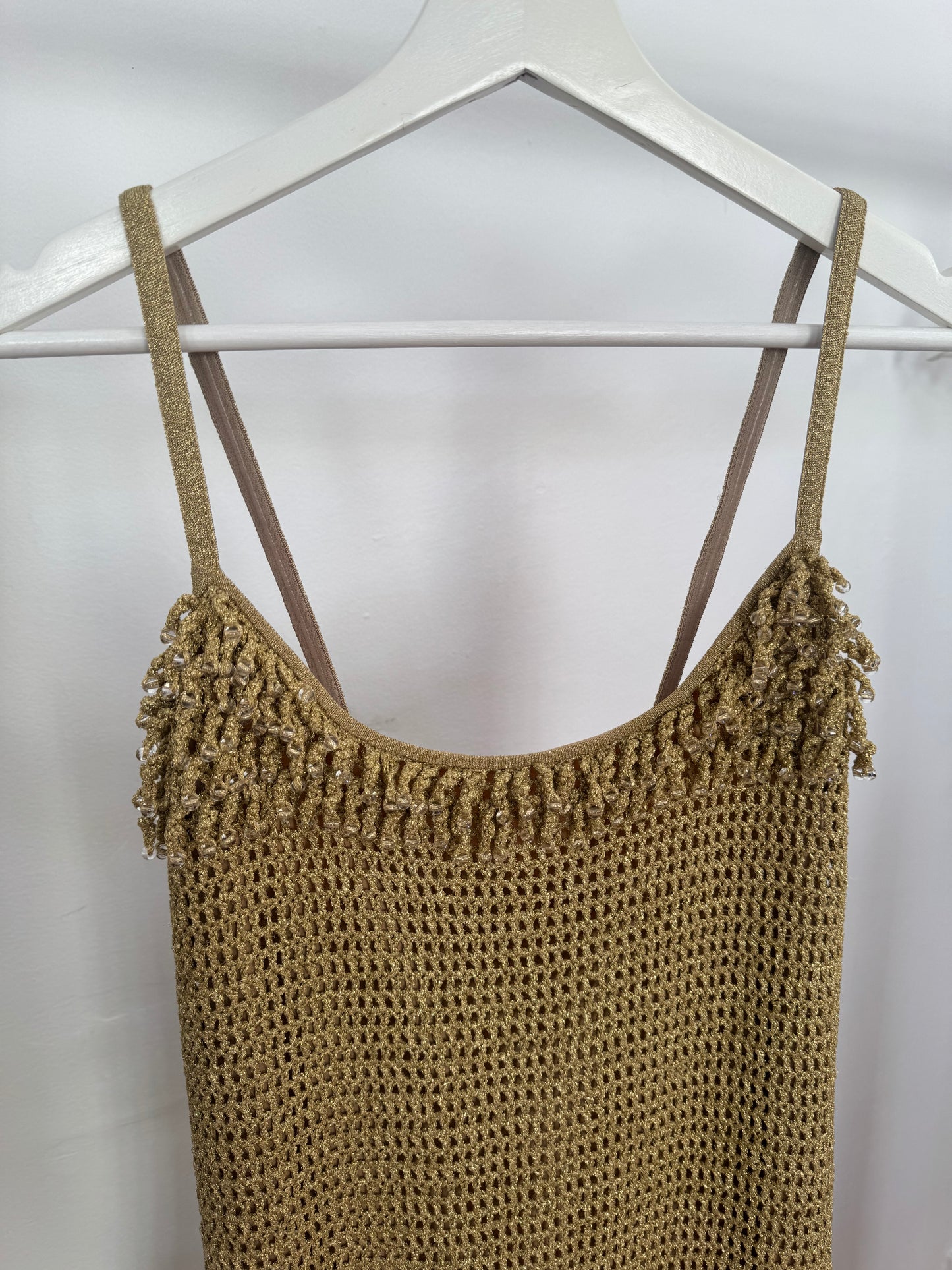 Hansen & Gretel Wynnie Golden Crochet Mini Dress - Size M (Brand New)