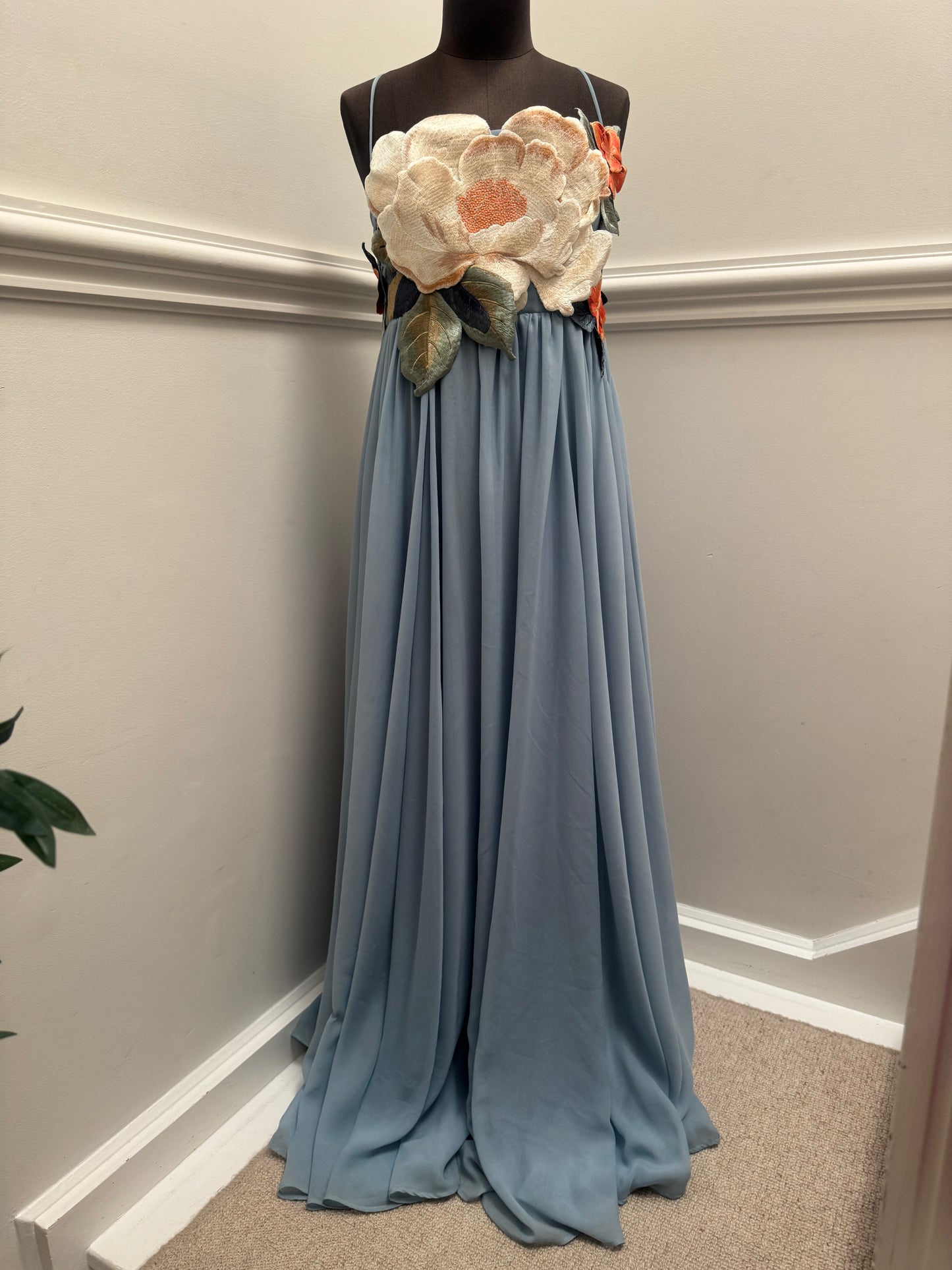 Leo Lin Agnes Applique Floral Maxi Dress - Size 10