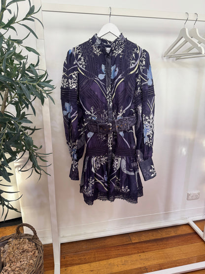 Mackenzie Mode Snowflakes Mini Dress - Size 12 (Brand New)