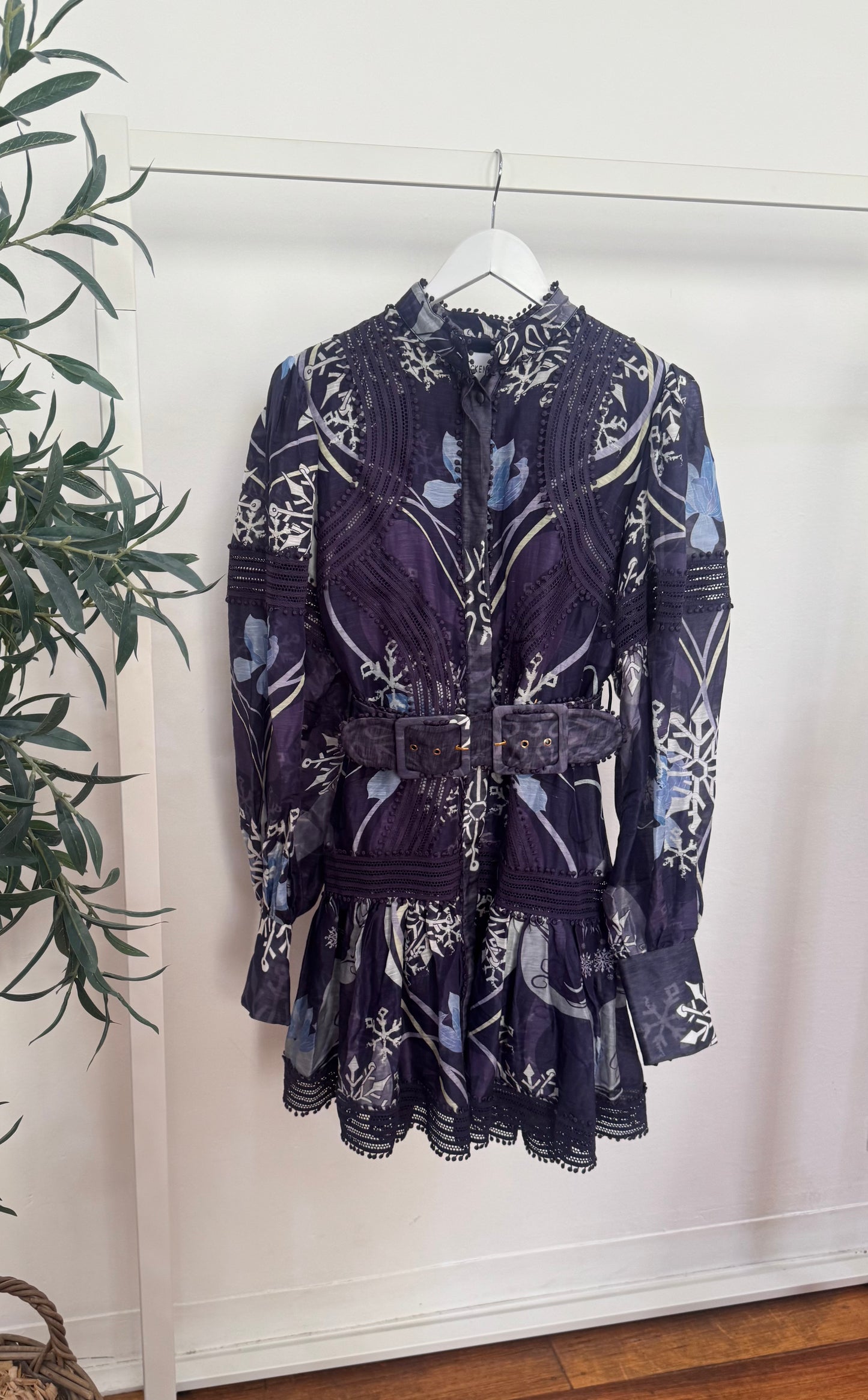 Mackenzie Mode Snowflakes Mini Dress - Size 12 (Brand New)