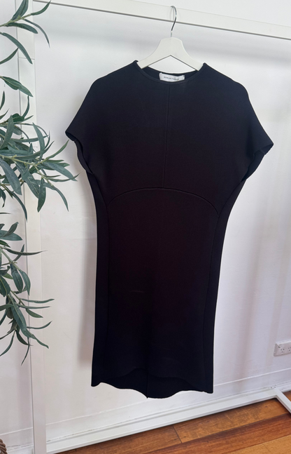 Scanlan Theordore Black Cocoon Crepe Knit Dress - Size XS