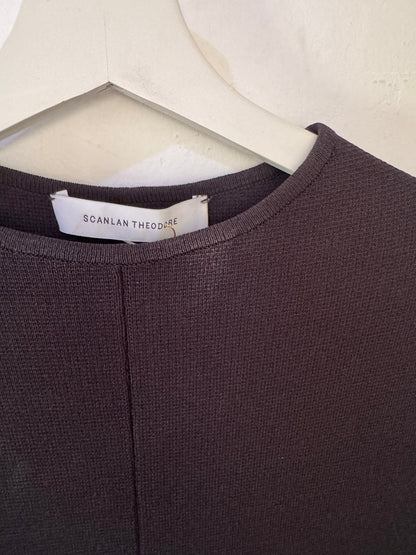 Scanlan Theordore Black Cocoon Crepe Knit Dress - Size XS