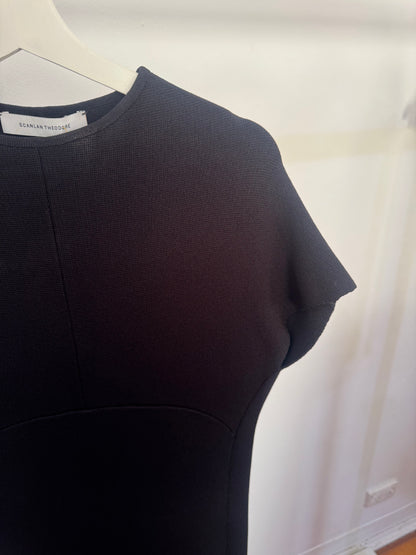 Scanlan Theordore Black Cocoon Crepe Knit Dress - Size XS