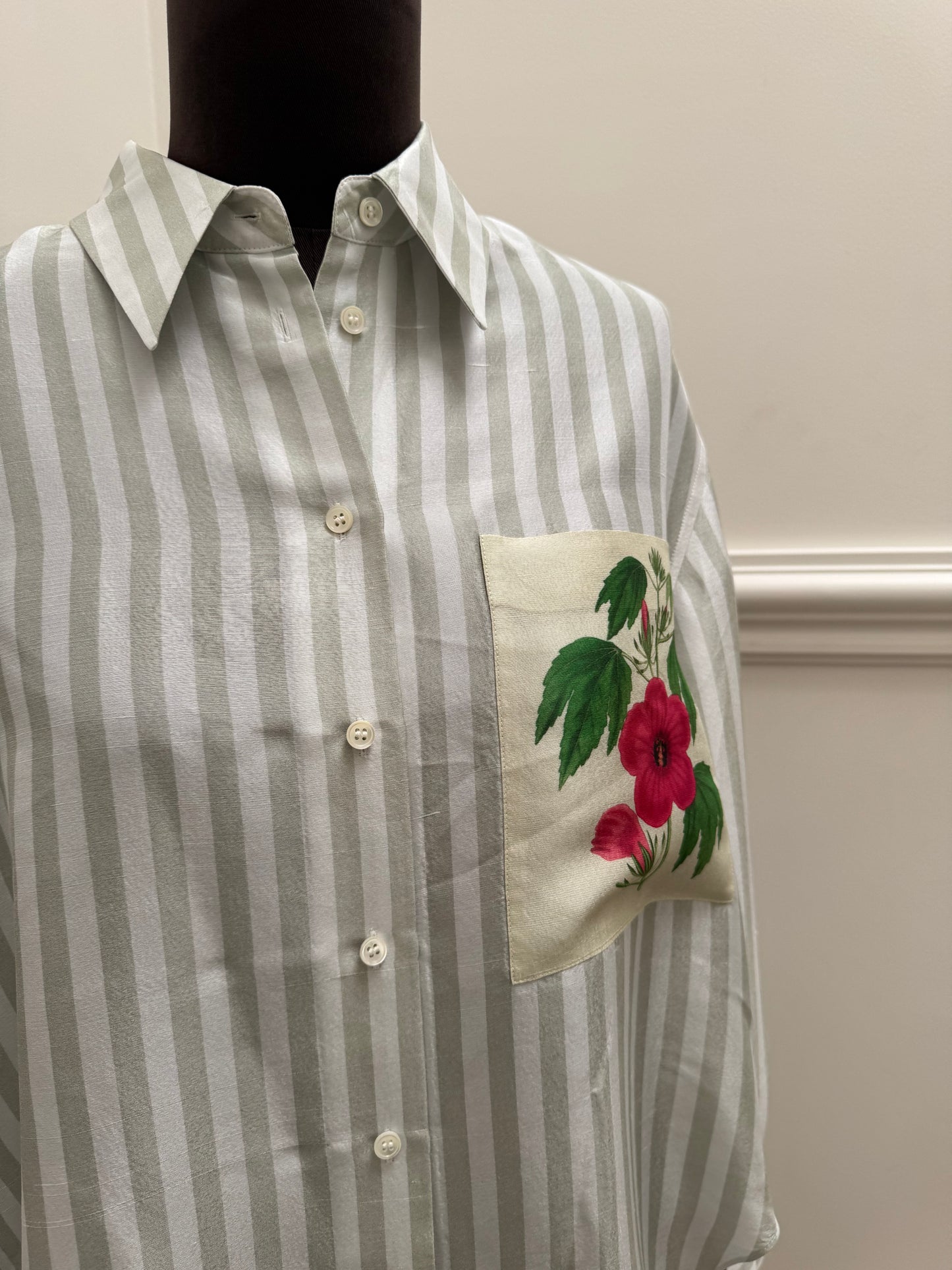 Oroton Verandah Stripe Overshirt - Size 8
