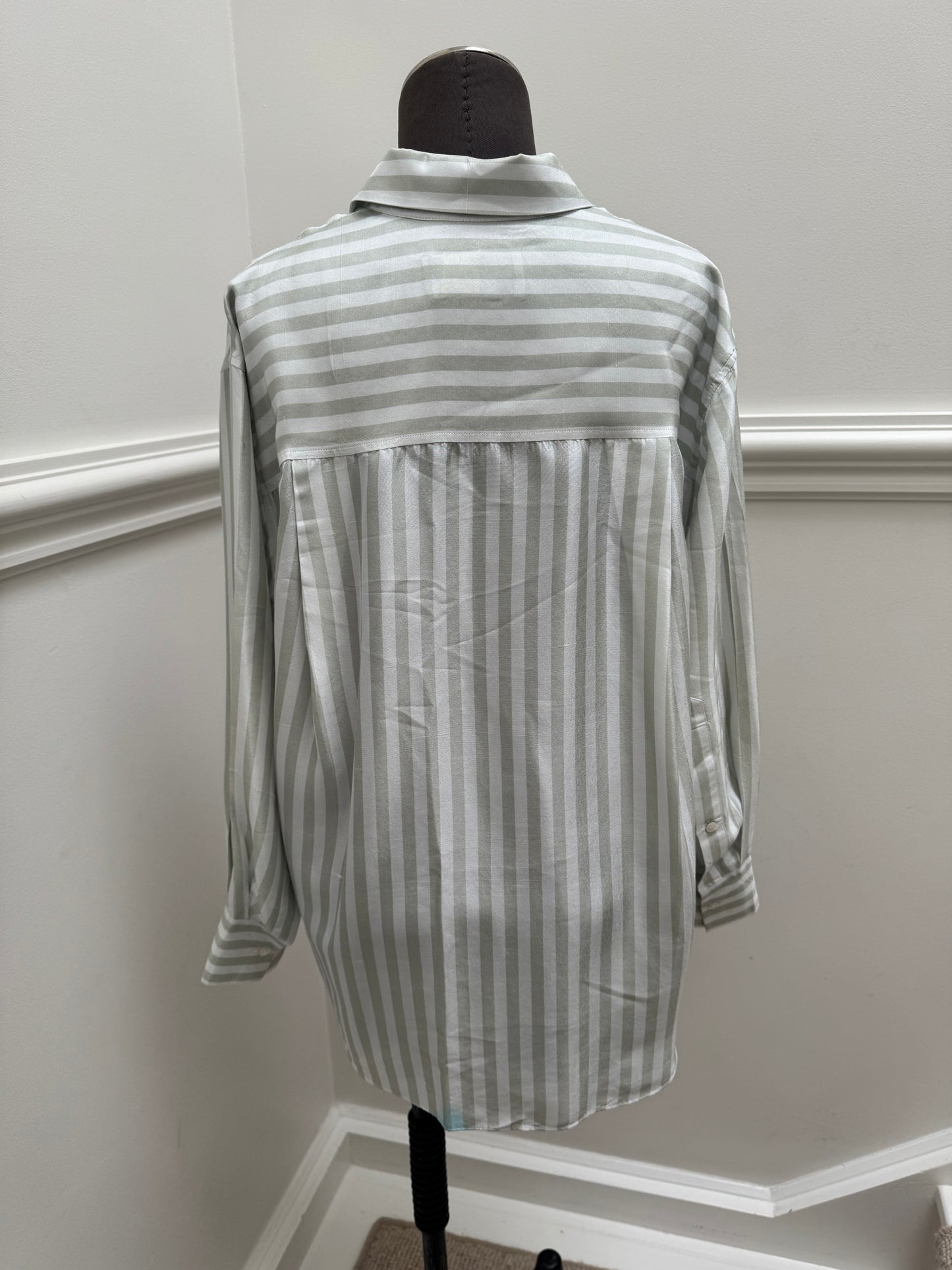 Oroton Verandah Stripe Overshirt - Size 8