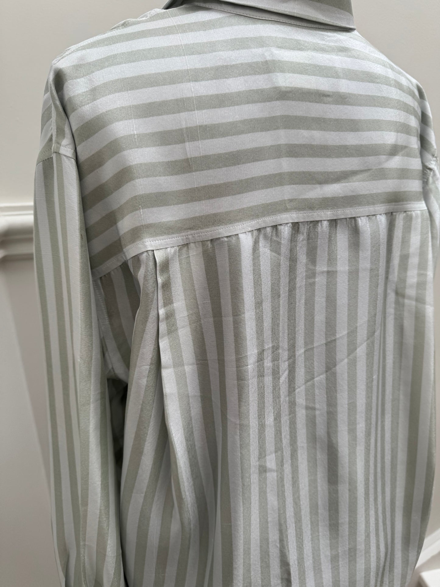 Oroton Verandah Stripe Overshirt - Size 8