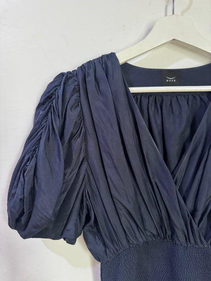 Husk Lucia Navy 100% Silk Dress - Size 8