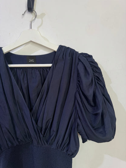 Husk Lucia Navy 100% Silk Dress - Size 8