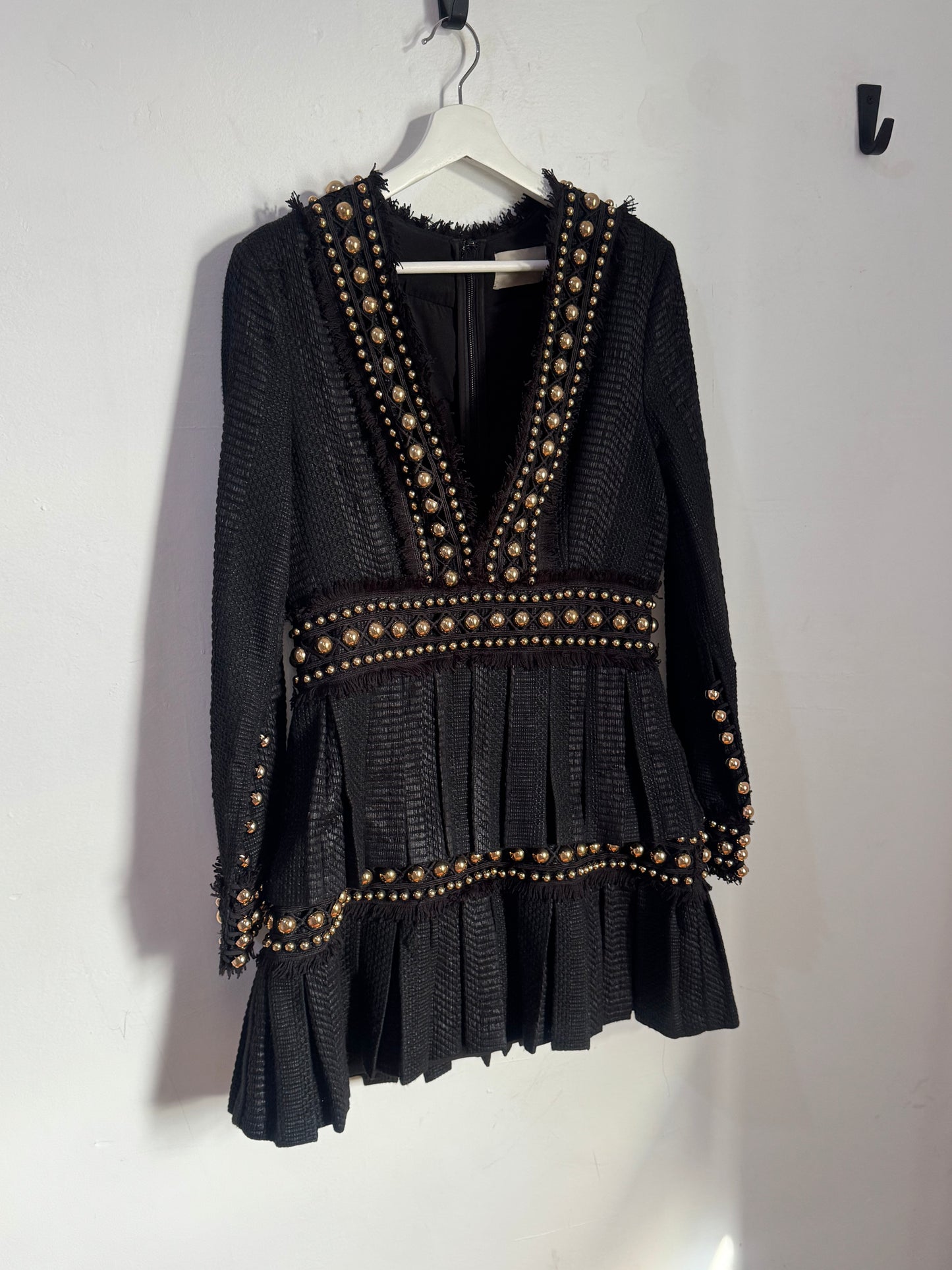 Thurley Cocktail Dress with Embellished Gold Beading - Size 12
