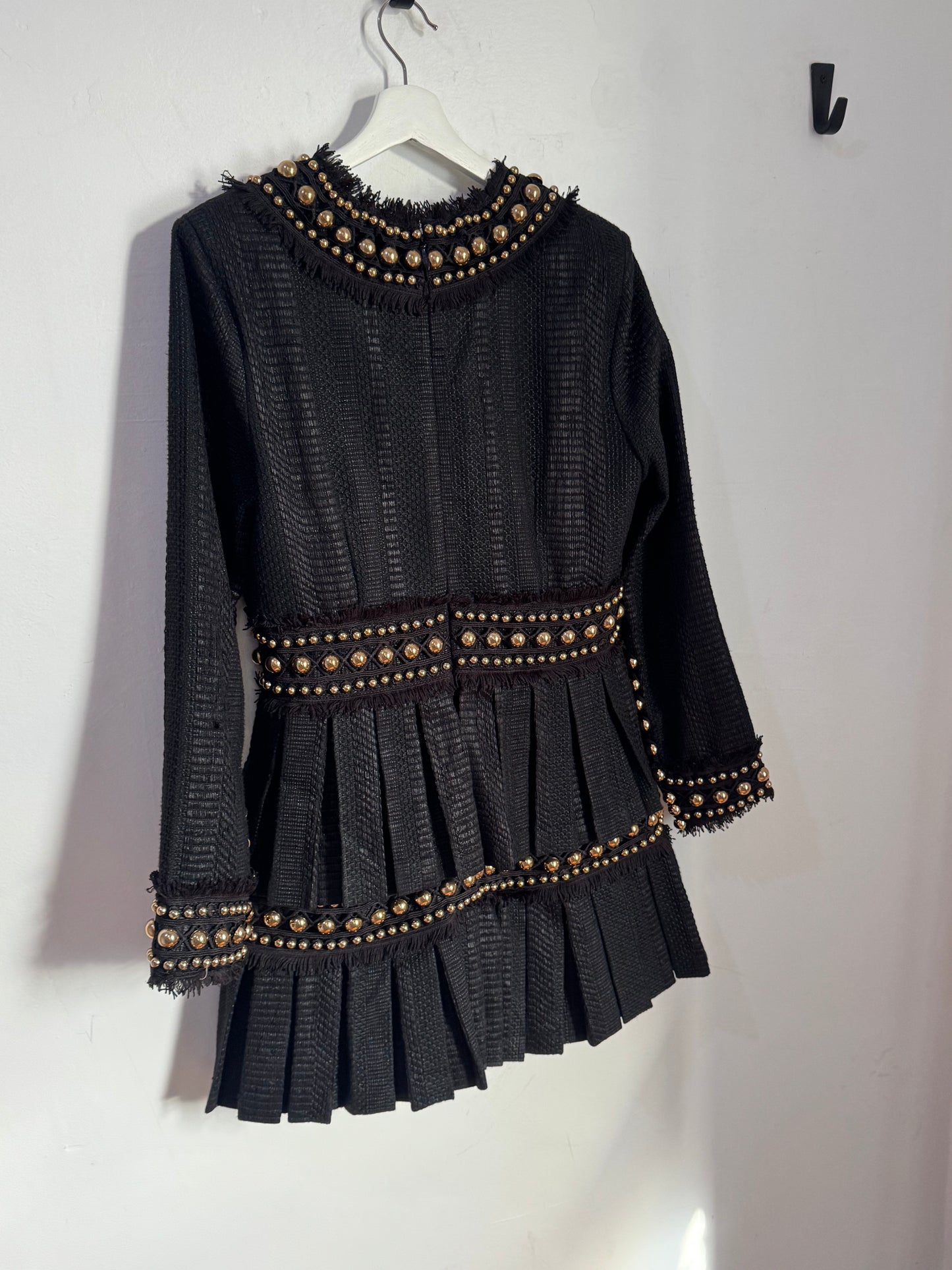 Thurley Cocktail Dress with Embellished Gold Beading - Size 12