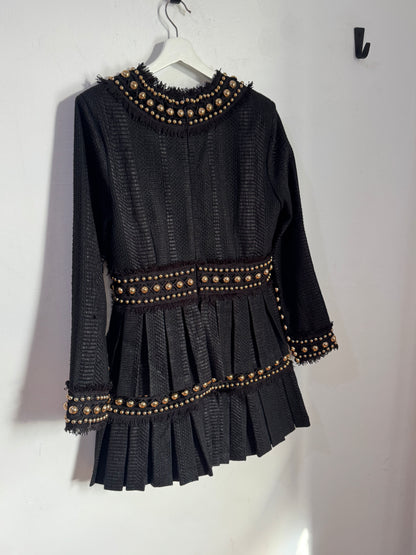 Thurley Cocktail Dress with Embellished Gold Beading - Size 12