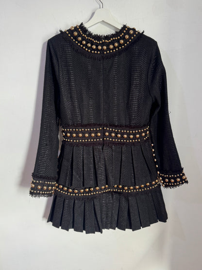 Thurley Cocktail Dress with Embellished Gold Beading - Size 12