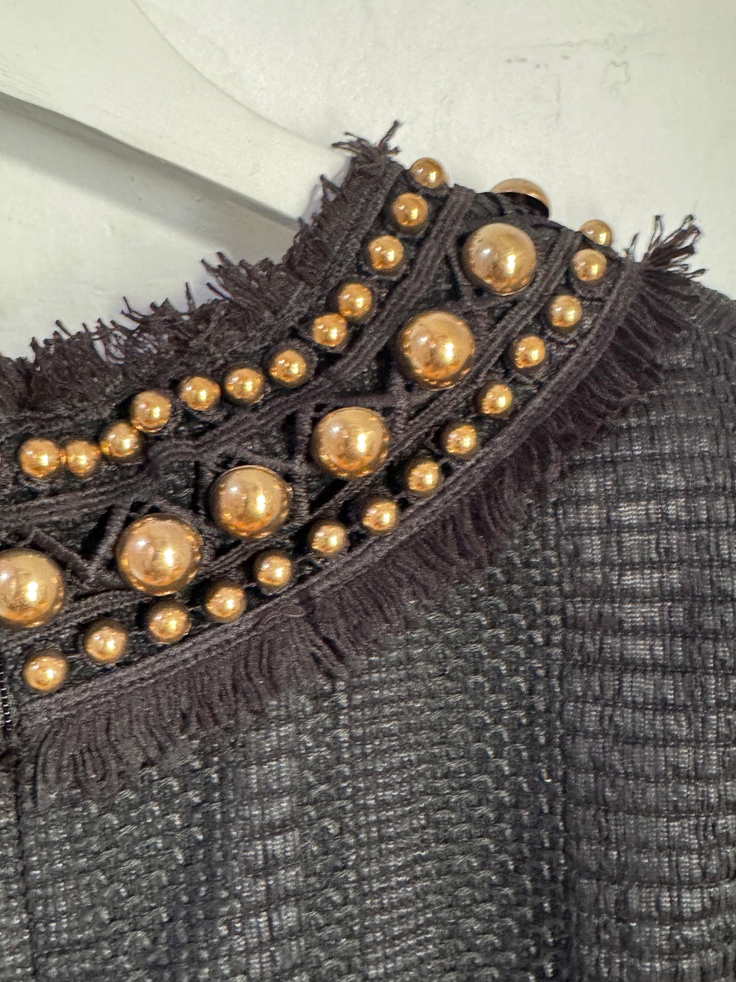 Thurley Cocktail Dress with Embellished Gold Beading - Size 12