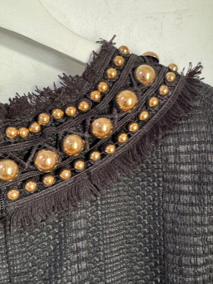 Thurley Cocktail Dress with Embellished Gold Beading - Size 12