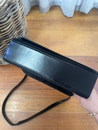 Gucci Black Suede Bag with Gold Detail
