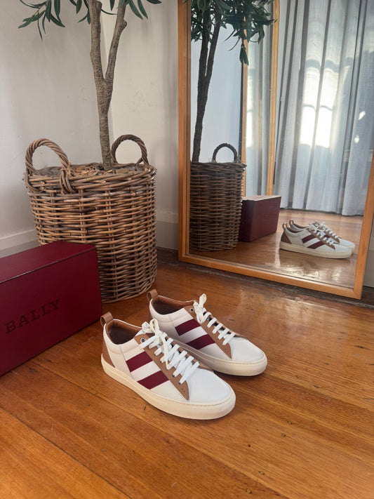 Bally Stripe Low Top Sneakers - Size 41 (Brand New in Box)