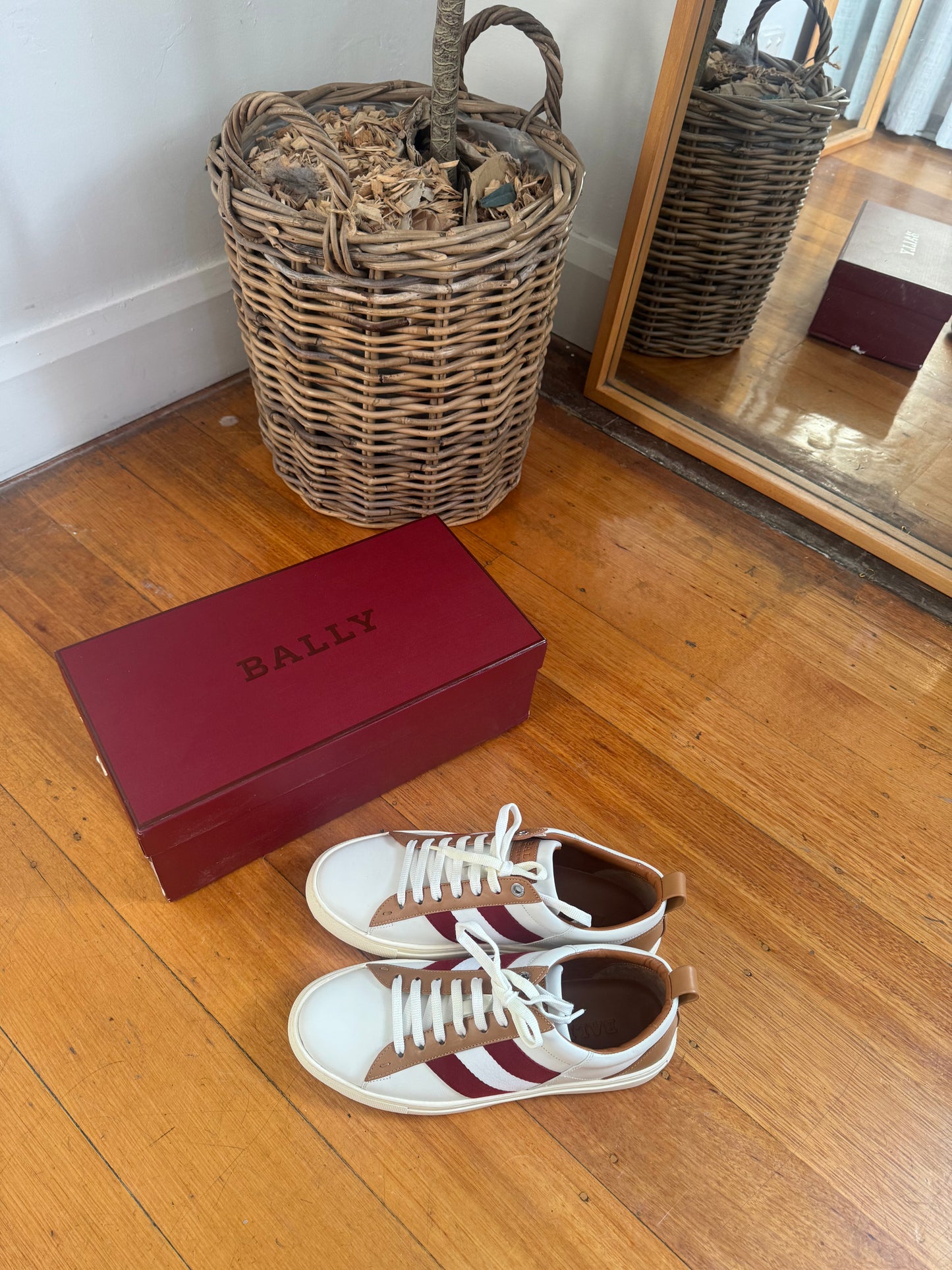 Bally Stripe Low Top Sneakers - Size 41 (Brand New in Box)