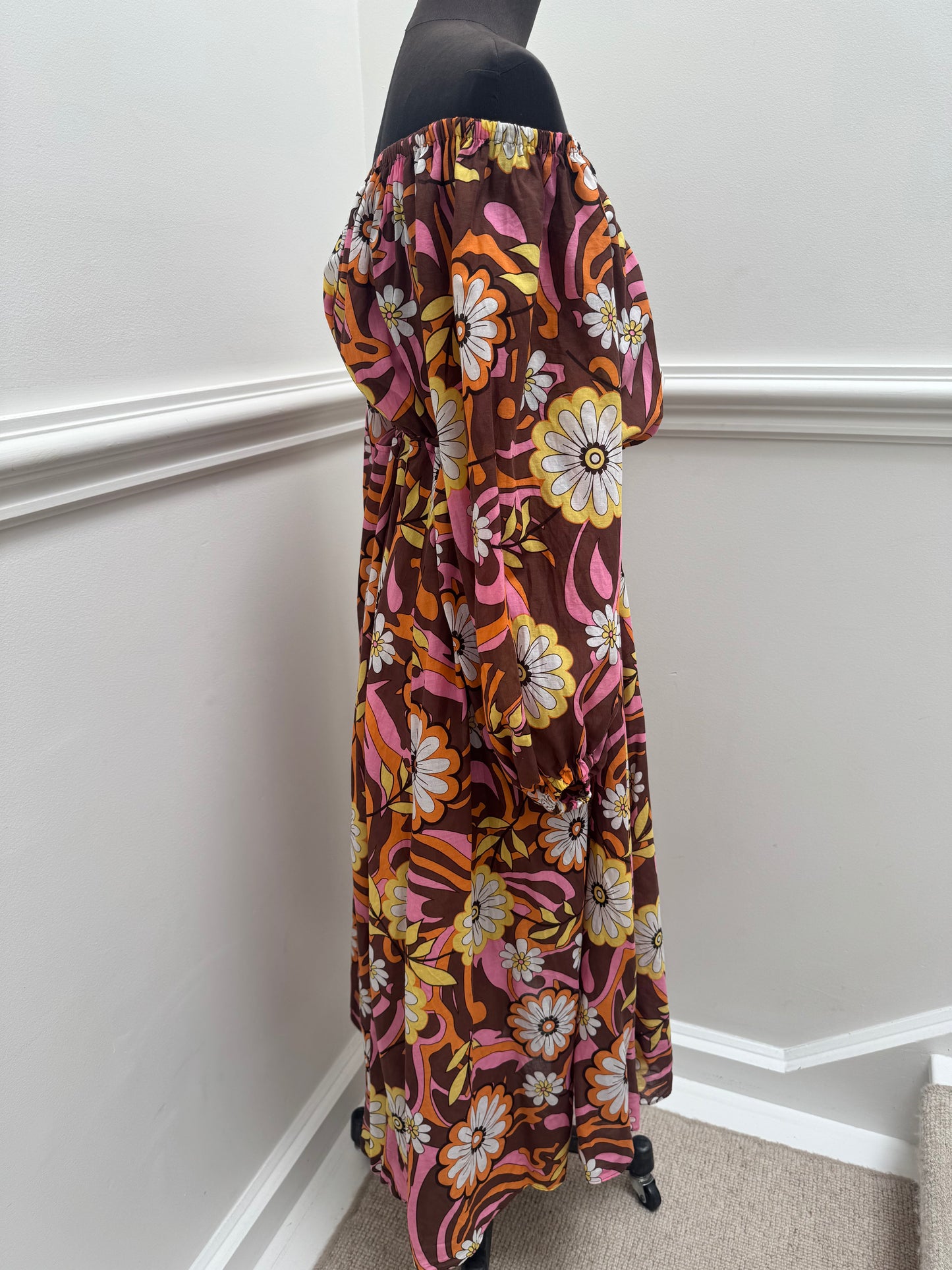 Scanlan Theodore Floral Midi Dress with Tie Belt - Size 8