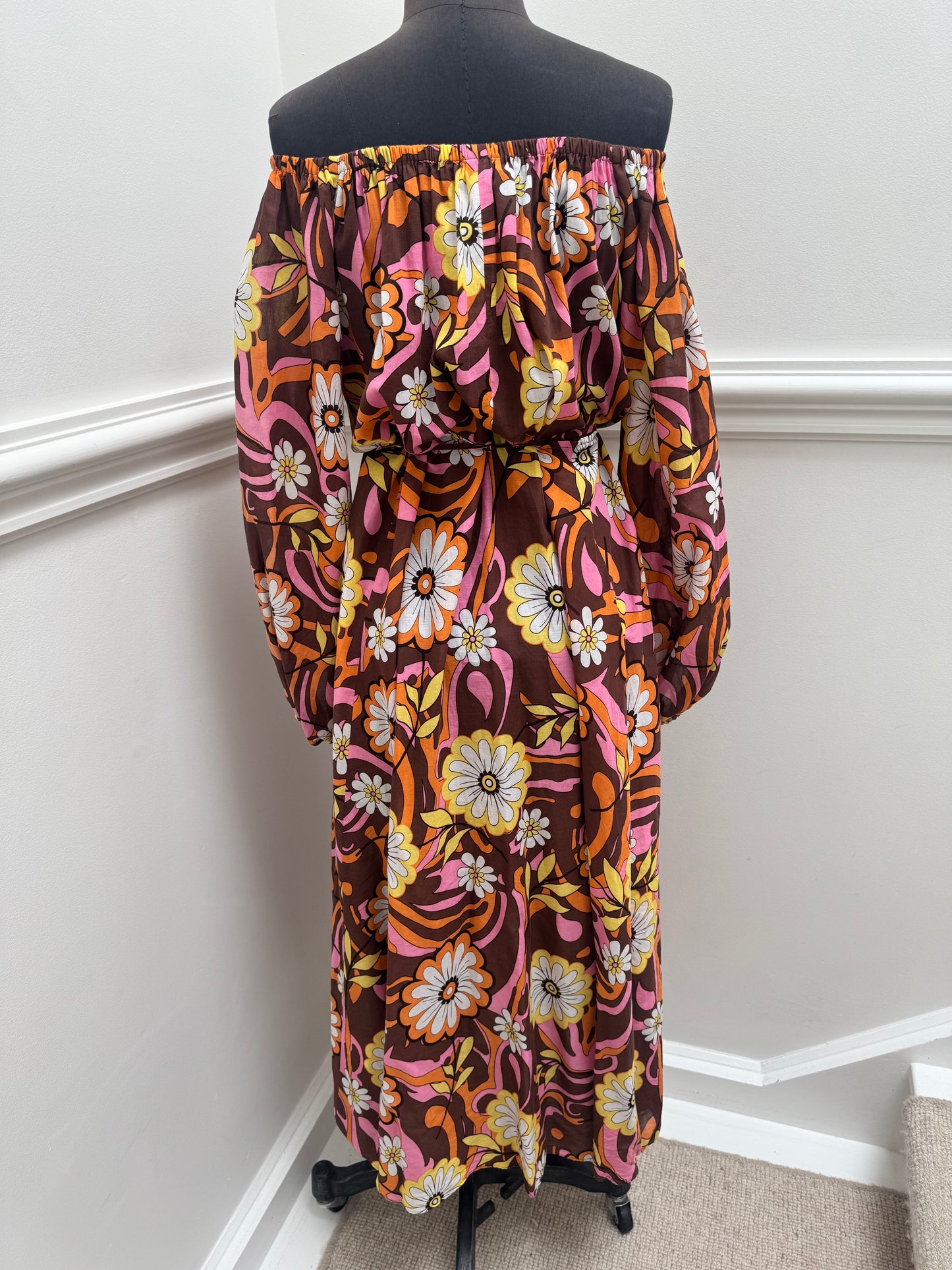 Scanlan Theodore Floral Midi Dress with Tie Belt - Size 8