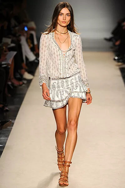 Isabel Marant Alicia Rivet Lace Up Tunic Top - Size S