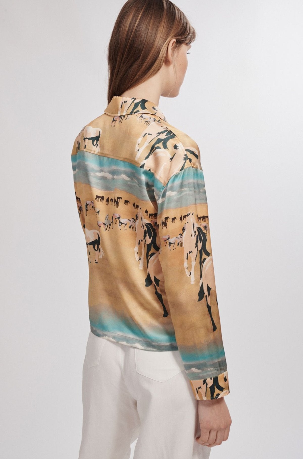 Silk Laundry Silk Boyfriend Shirt - Size M