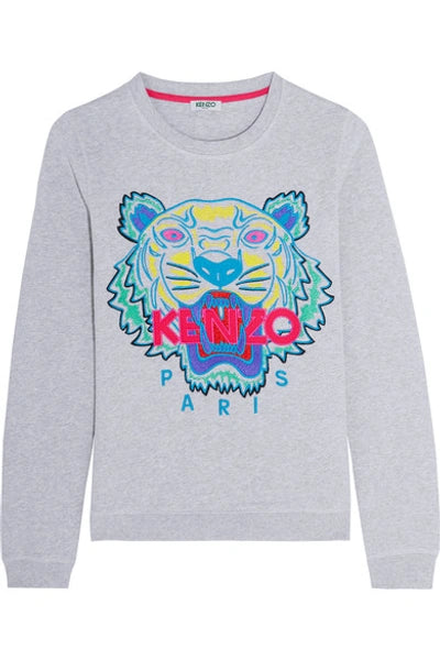 Kenzo Grey Embroided Tiger Windcheater - Size L