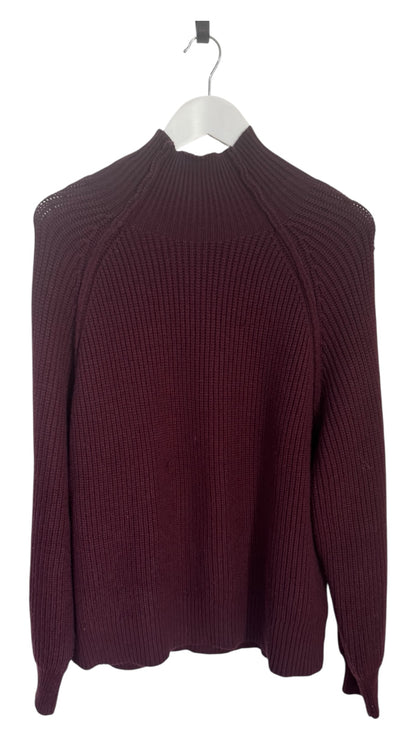 HENNE Burgundy Ribbed Sweater - Size M