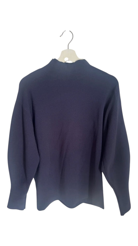 Camilla and Marc Navy Turtle Neck Crepe Knit Sweater - Size S